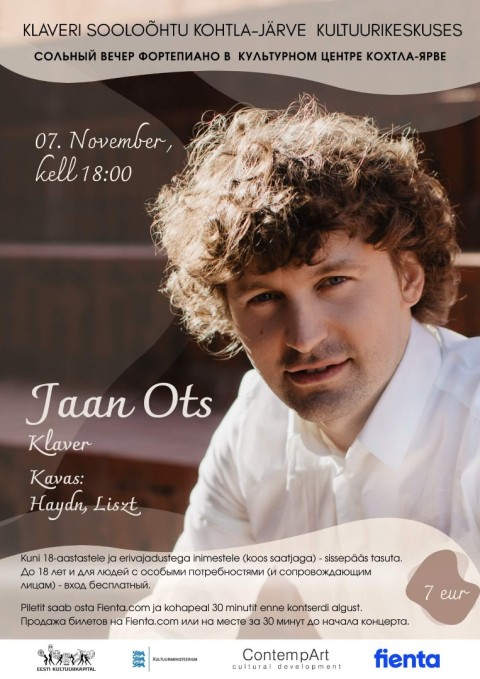 Klaveri sooloõhtu. Esineb Jaan Ots.